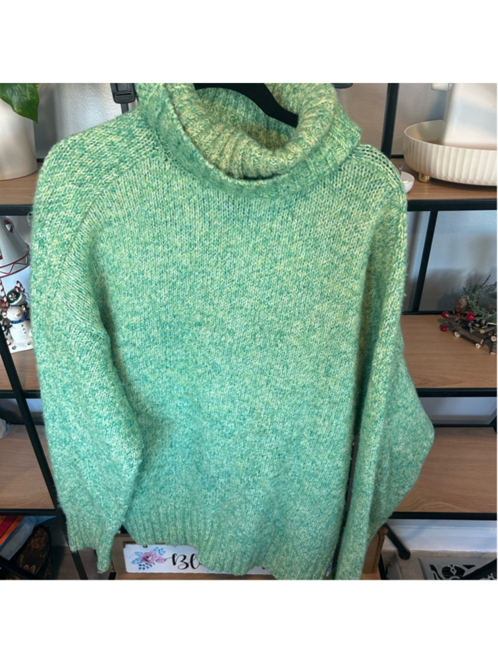 Zara Light Green Turtleneck Sweater